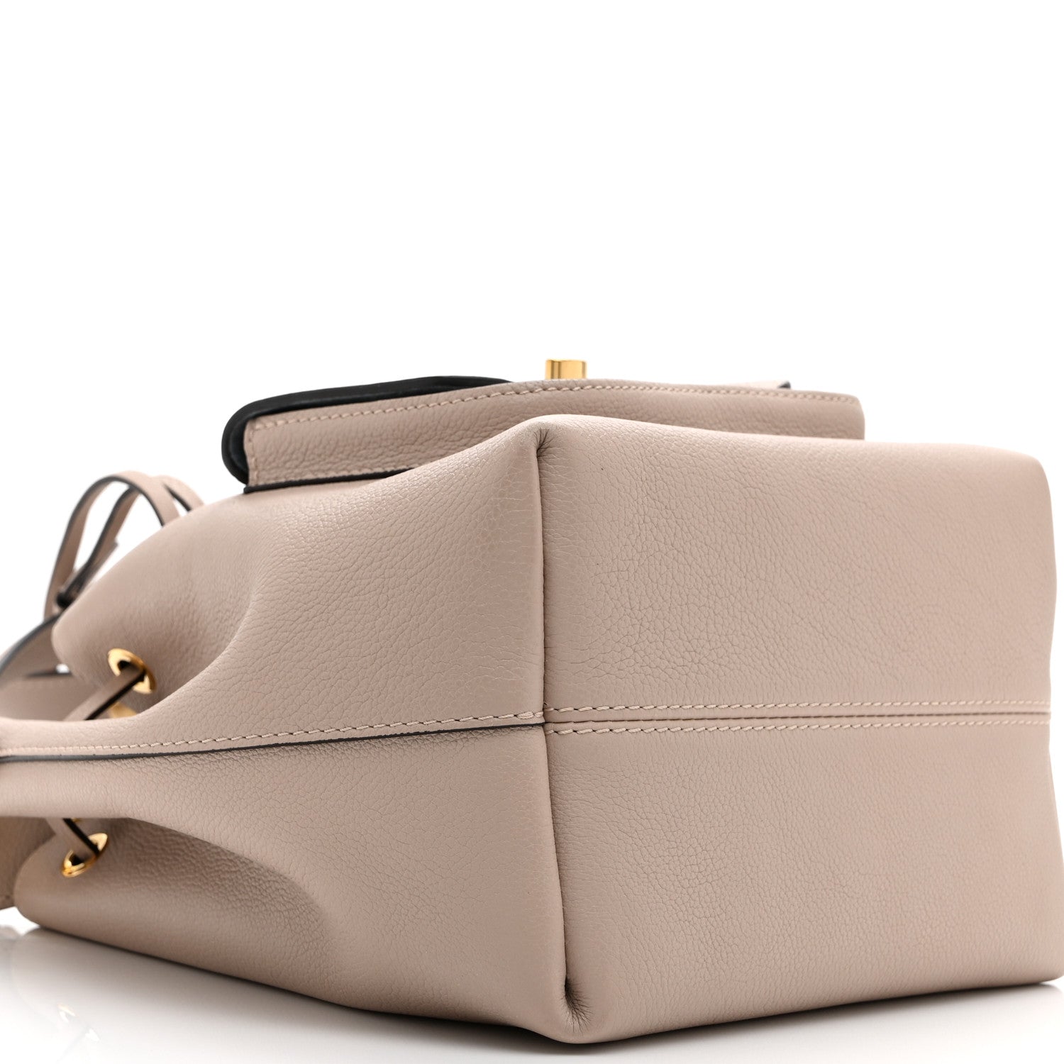 Louis Vuitton Calfskin Lockme Bucket MM Greige 8 of 9