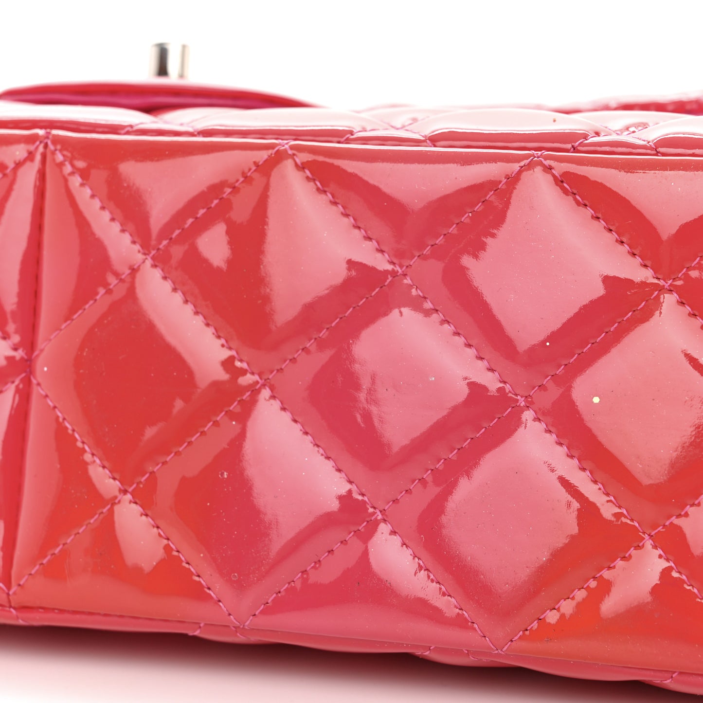 Patent Quilted Jumbo Double Flap Pink
