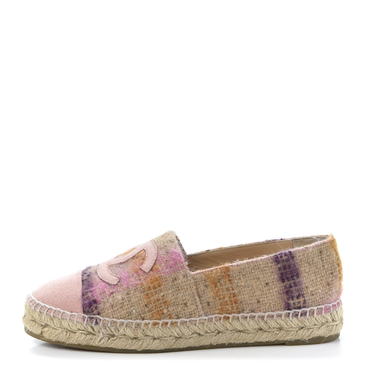 Tweed CC Espadrilles 37 Pink Multicolor