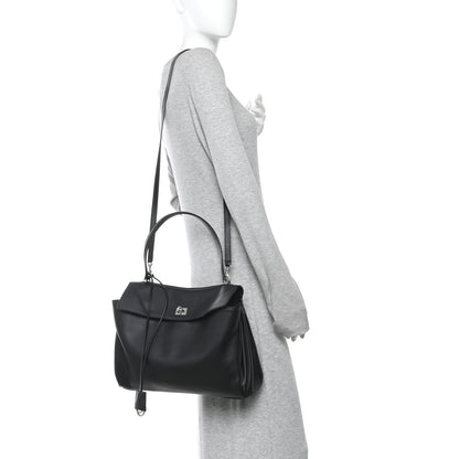 Balenciaga Natural Smooth Calfskin Medium Rodeo Top Handle Handbag Black 2 of 9