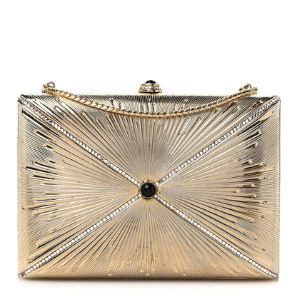 Judith Leiber Swarovski Crystal Minaudiere Clutch Gold 1 of 10