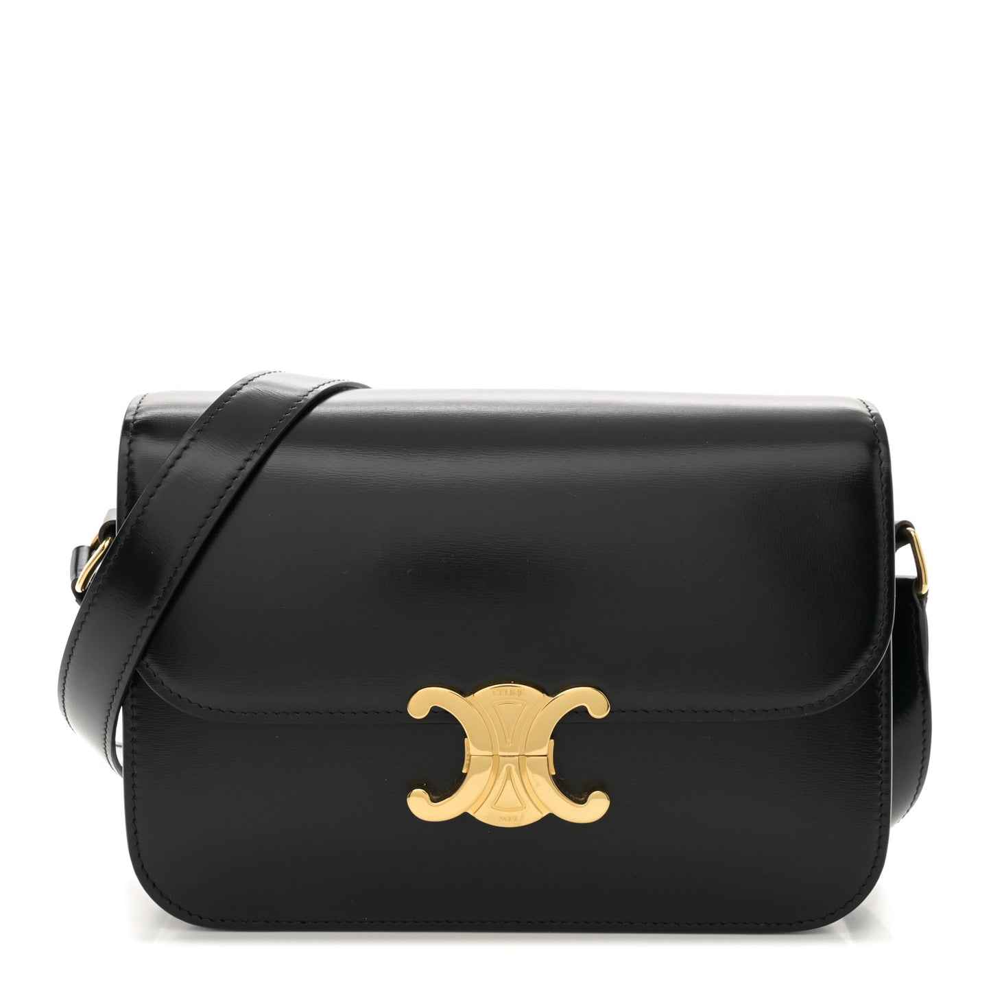 Shiny Calfskin Medium Triomphe Black