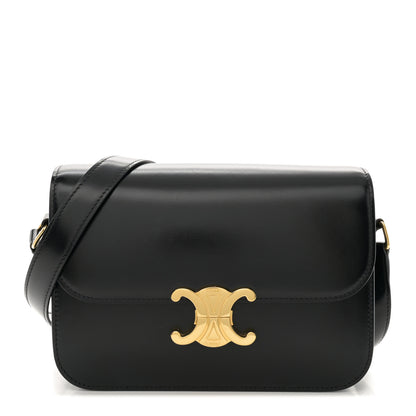 Celine Shiny Calfskin Medium Triomphe Black 1 of 15