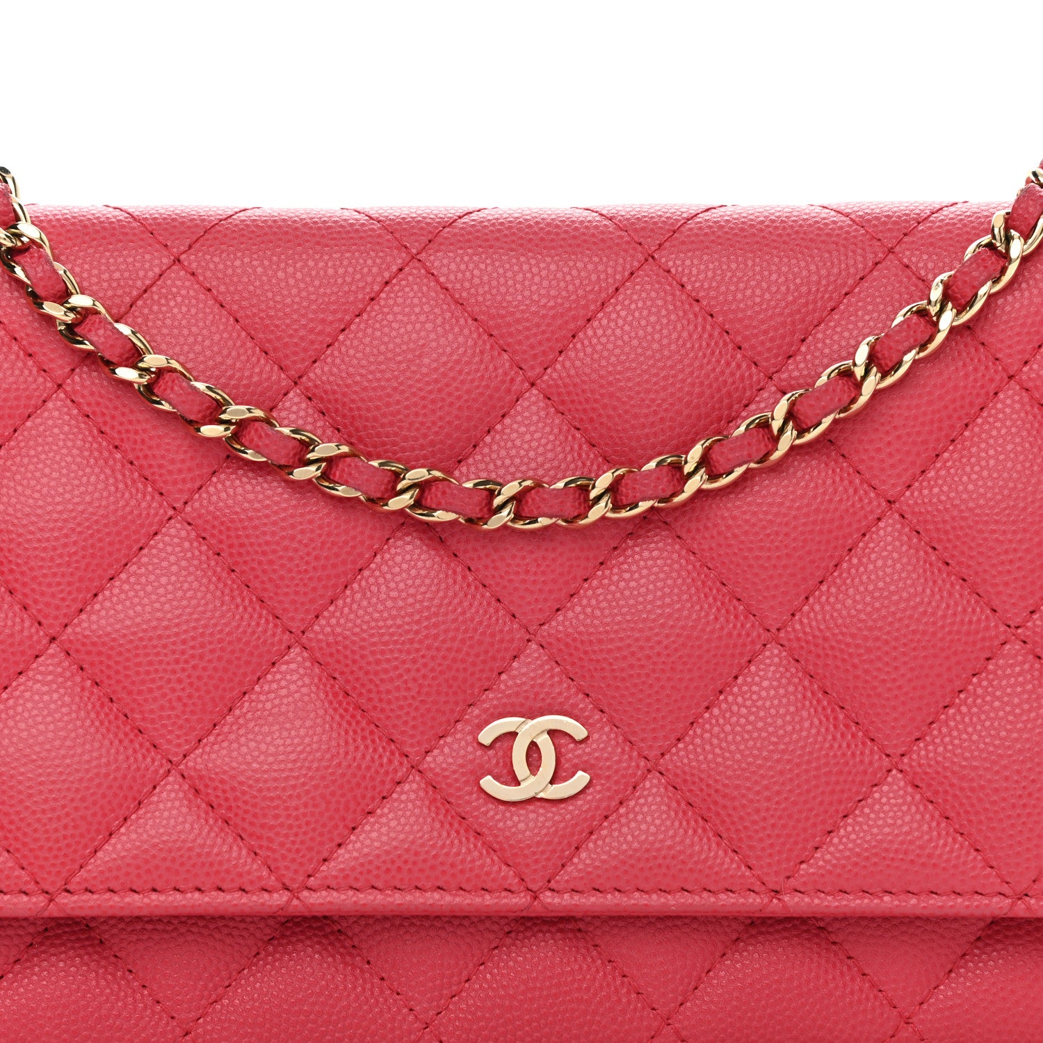 Chanel Caviar Quilted Wallet On Chain WOC Dark Pink 9 of 12