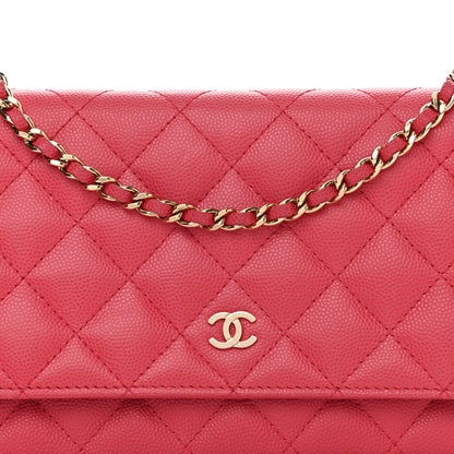 Chanel Caviar Quilted Wallet On Chain WOC Dark Pink 9 of 12