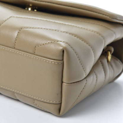 Saint Laurent Calfskin Y Quilted Monogram Toy Loulou Crossbody Bag Dark Beige 6 of 10