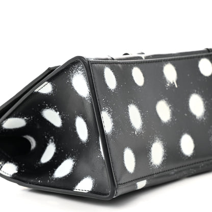 Balenciaga Smooth Calfskin Spray Polka Dot Small Hourglass Top Handle Bag Black White 9 of 13