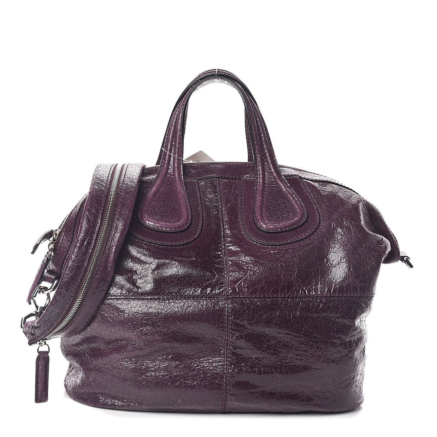 Crackled Calfskin Medium Nightingale Aubergine