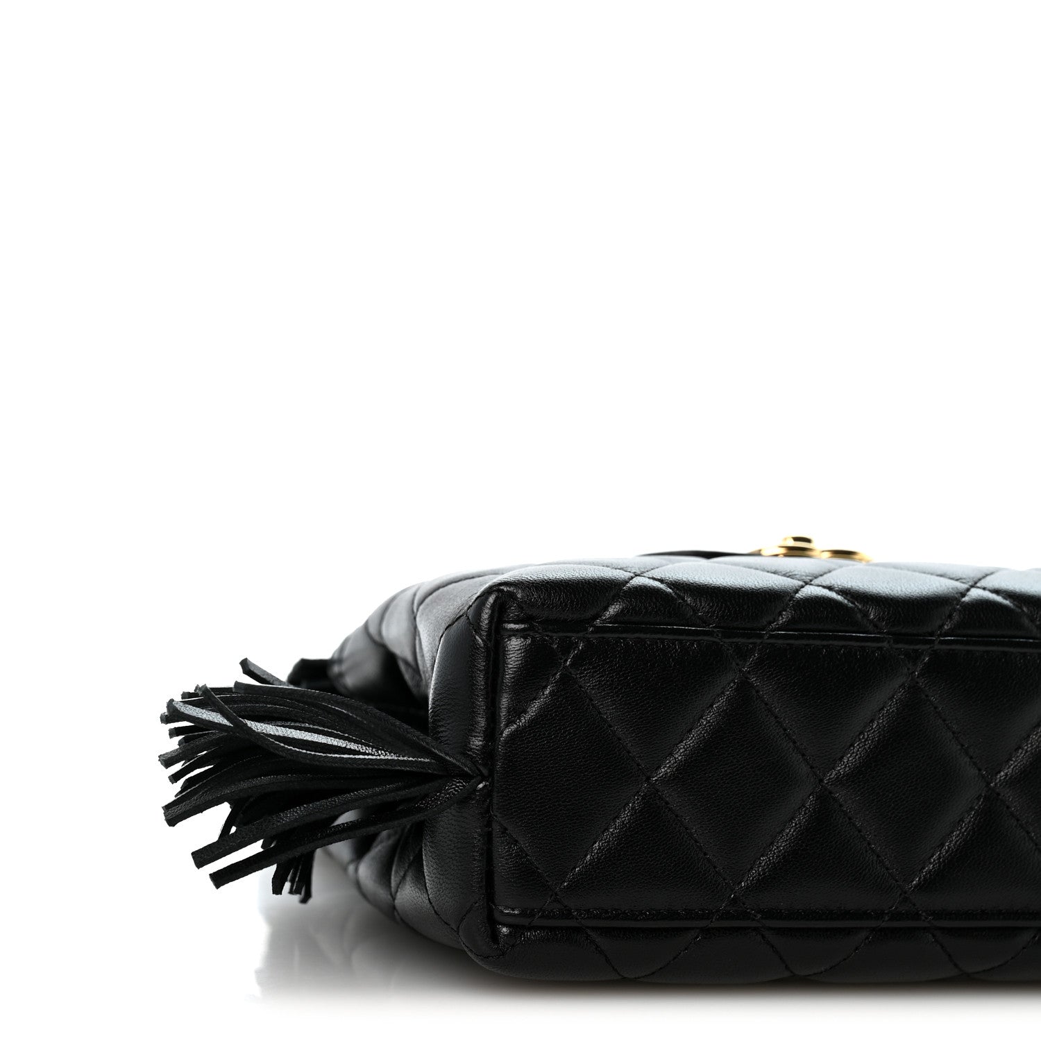 Chanel Lambskin Fringe Nano Kelly Shopper Black 9 of 11