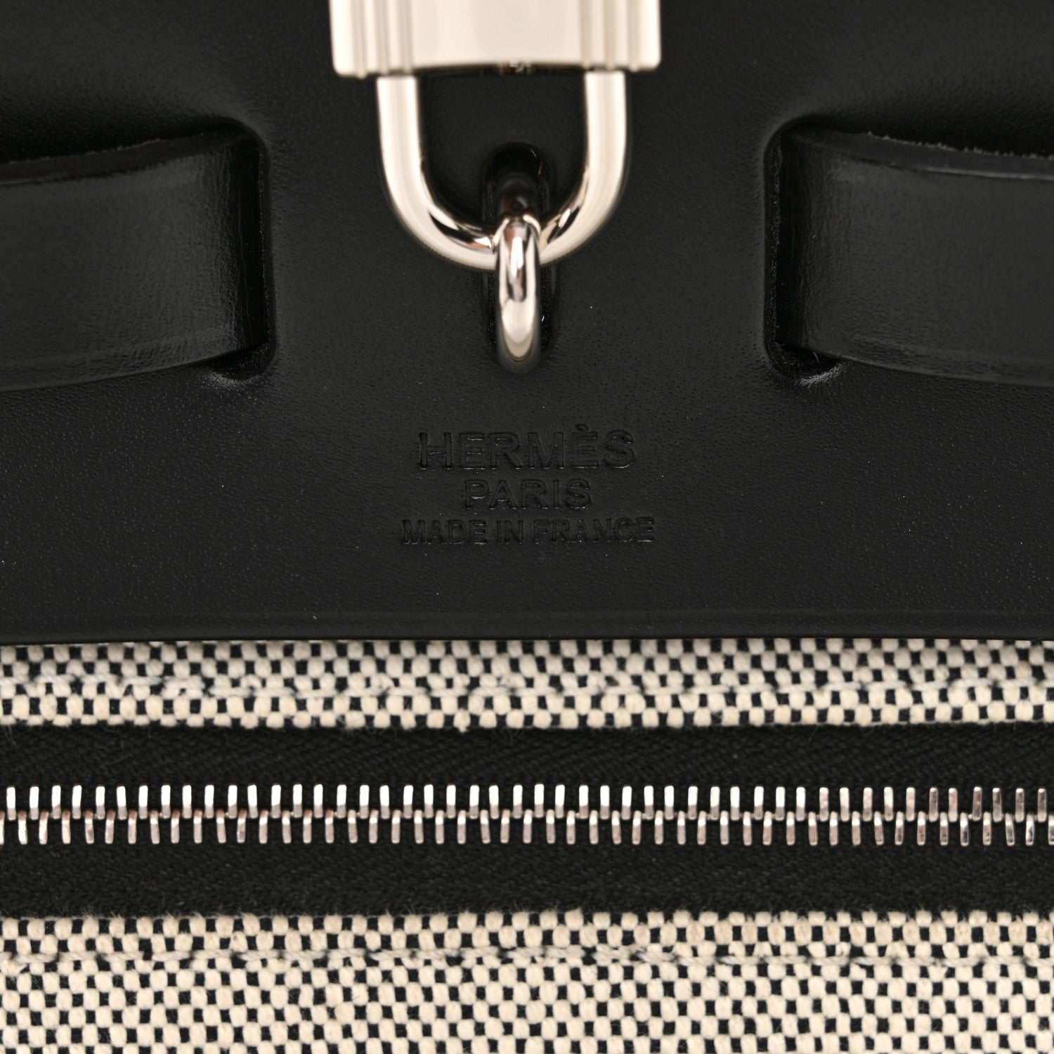 Hermes Toile H Berline Vache Hunter Herbag Zip PM 31 Black Ecru 7 of 13