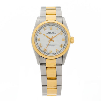 Rolex Stainless Steel 18K Yellow Gold 31mm Oyster Perpetual Datejust Watch White Roman 67483 1 of 4