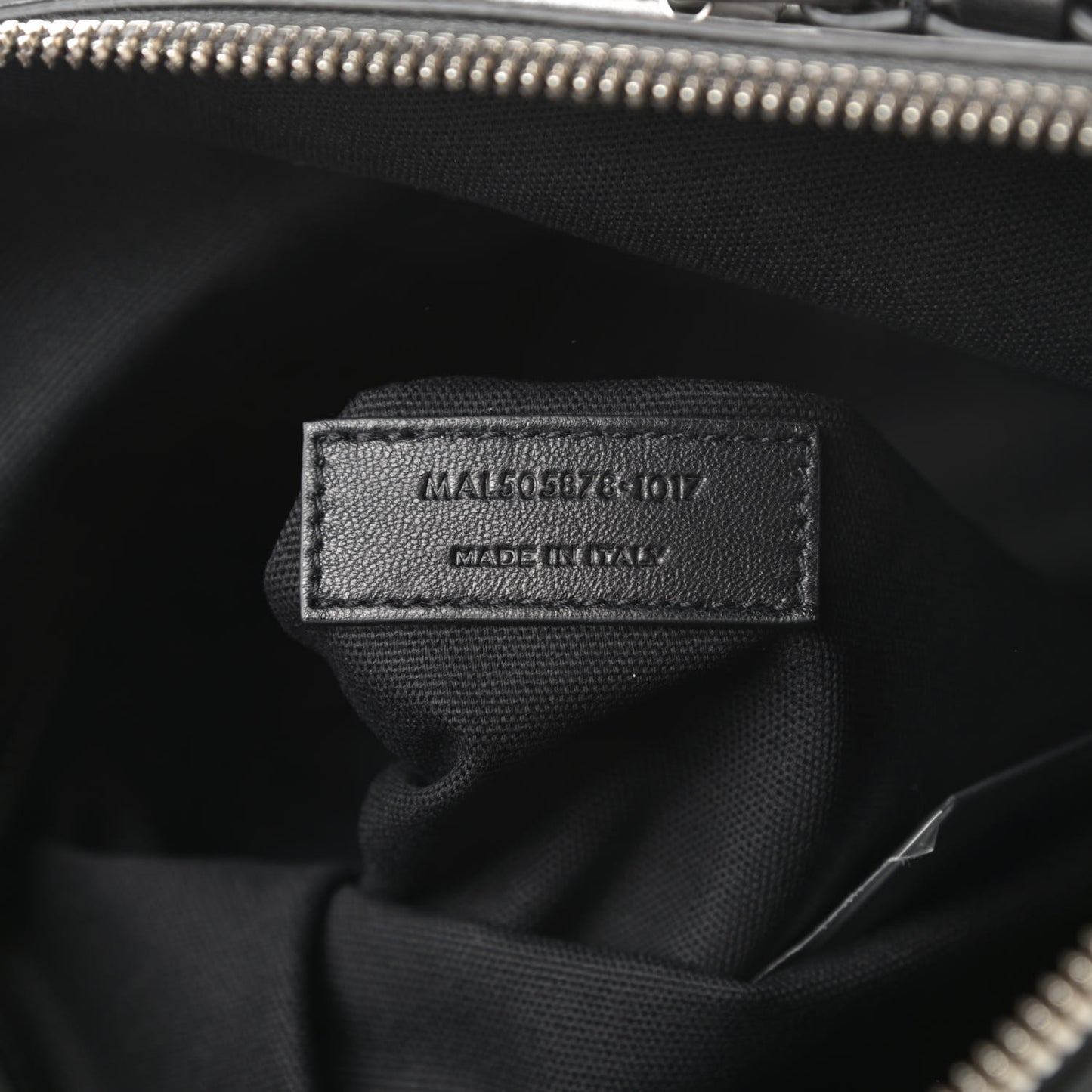 Canvas Calfskin Belted Flat Messenger Bag Black