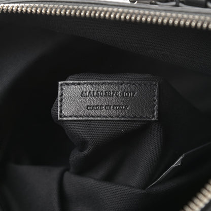 Saint Laurent Canvas Calfskin Belted Flat Messenger Bag Black 7 of 11