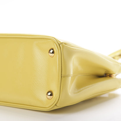 Prada Saffiano Vernice Mini Galleria Double Zip Tote Ananas 7 of 10