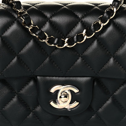 Chanel Lambskin Quilted Mini Rectangular Flap Black 8 of 12