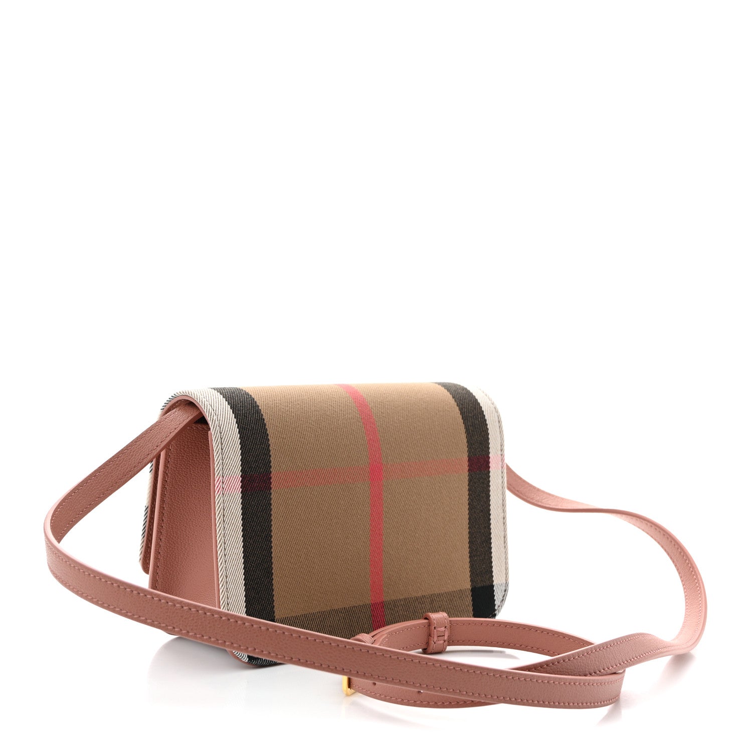 Burberry Grained Calfskin House Check Small Madison Shoulder Bag Dusty Pink 3 of 10