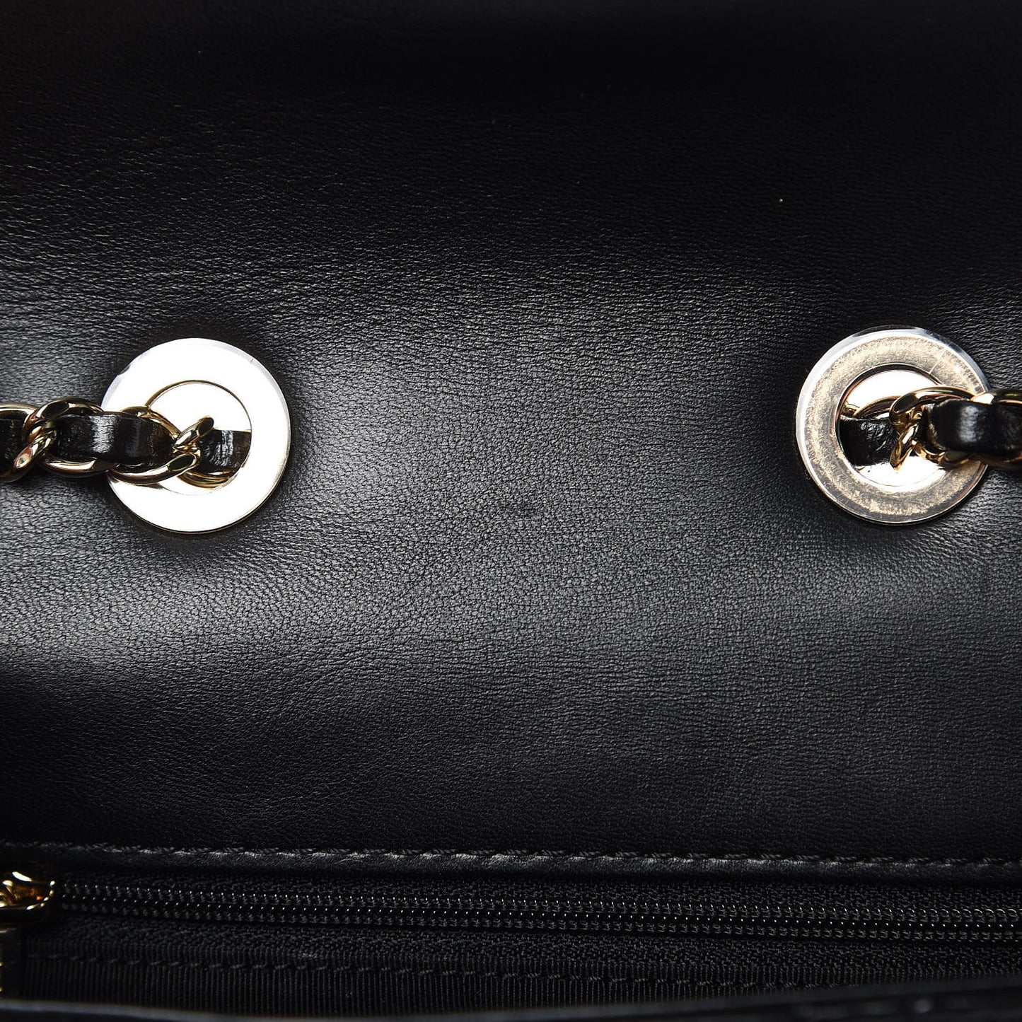 Shiny Lambskin Quilted Small Montcoco Flap Black