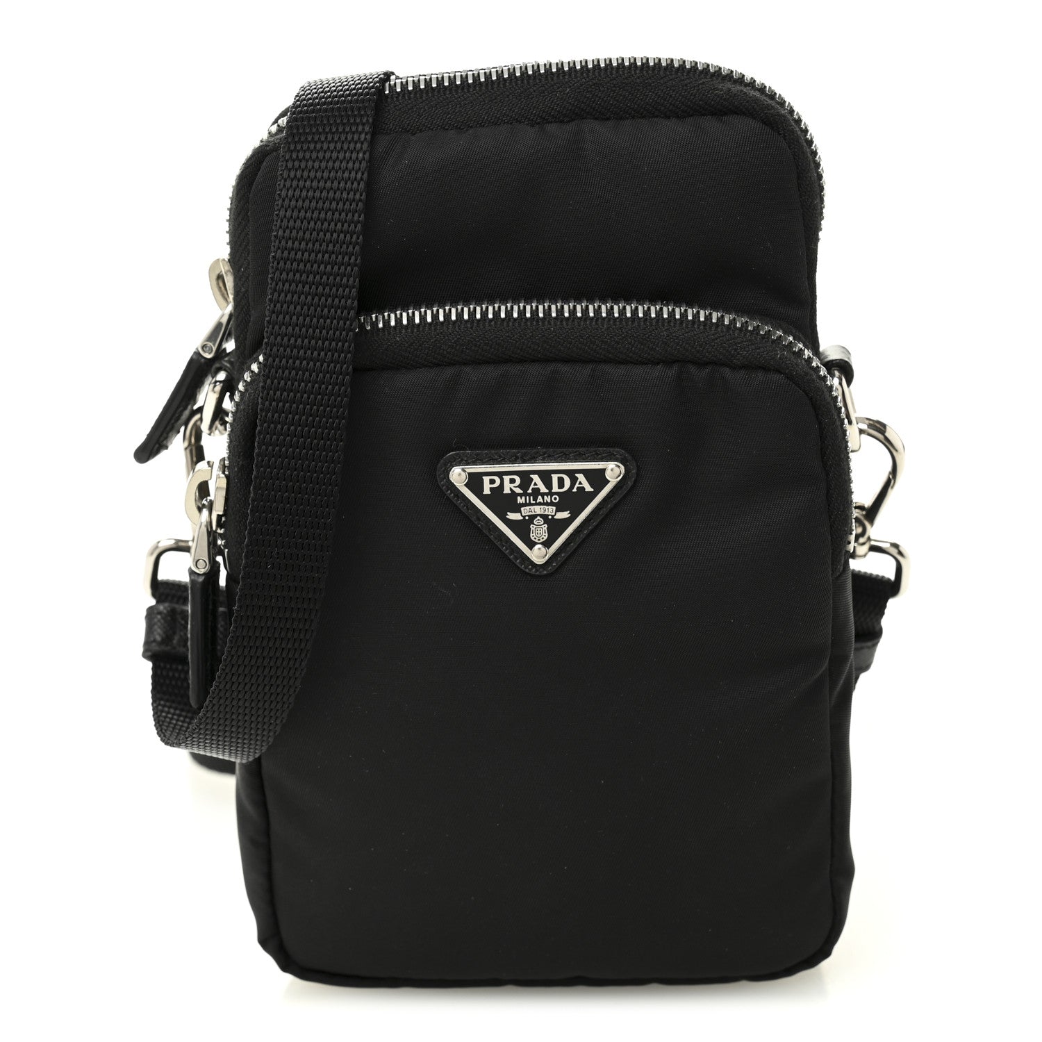 Prada Tessuto Nylon Saffiano Mens Smartphone Case Black 1 of 14