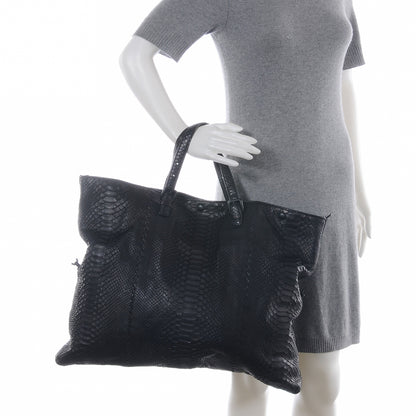 Bottega Veneta Python Convertible Tote Bag Black 2 of 8