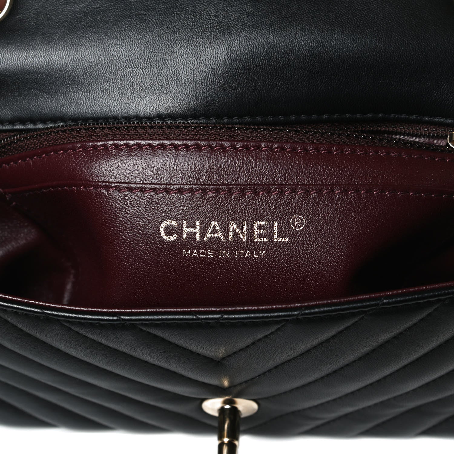 Chanel Lambskin Chevron Quilted Mini Rectangular Flap Black 6 of 14