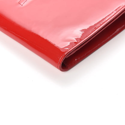 Saint Laurent Patent Monogram Large Belle De Jour Clutch Red 11 of 11