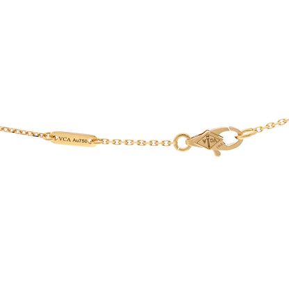 Van Cleef & Arpels 18K Yellow Gold Mother of Pearl Sweet Alhambra Pendant Necklace 4 of 6