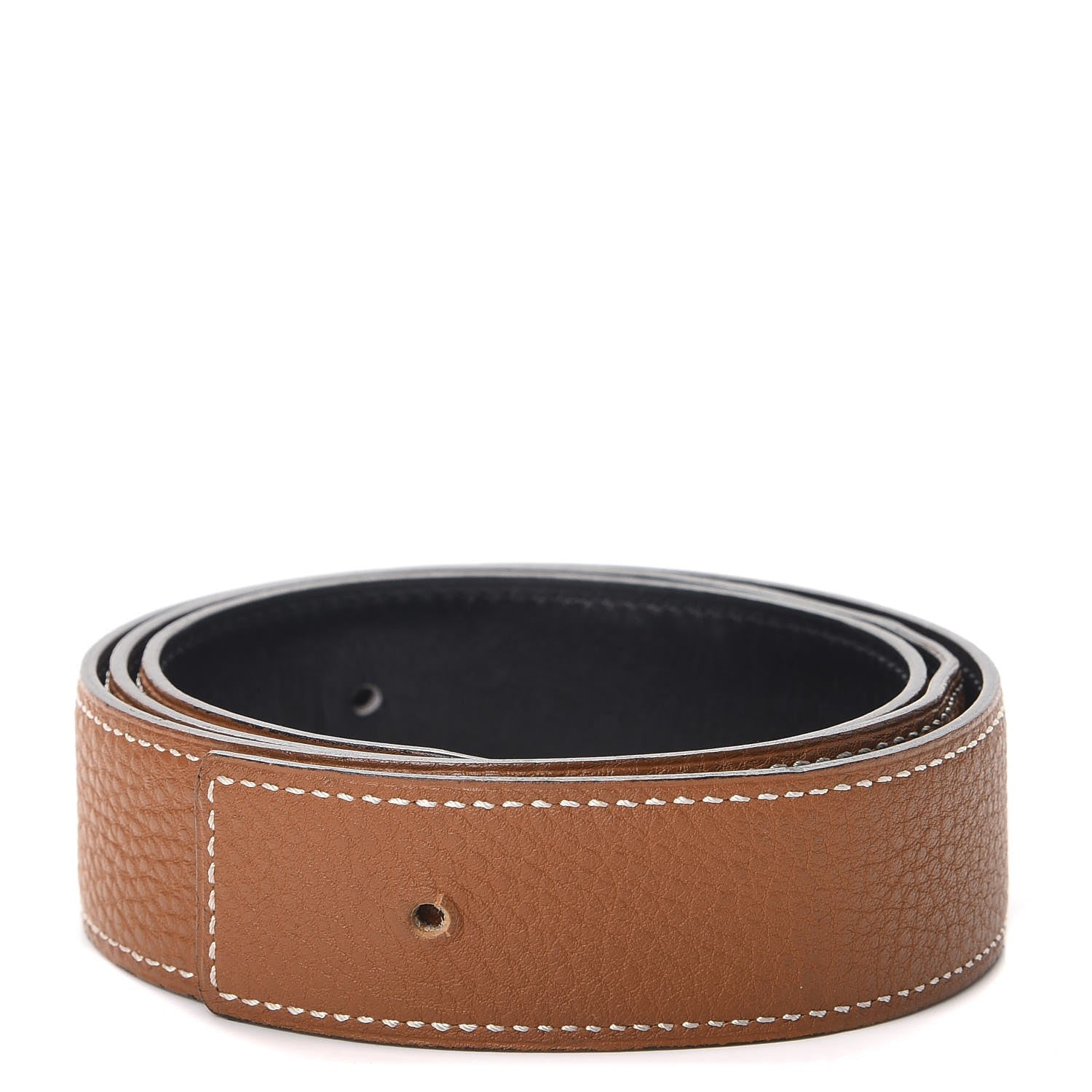 Hermes Box Togo 32mm Belt Strap 85 Black Gold 1 of 9