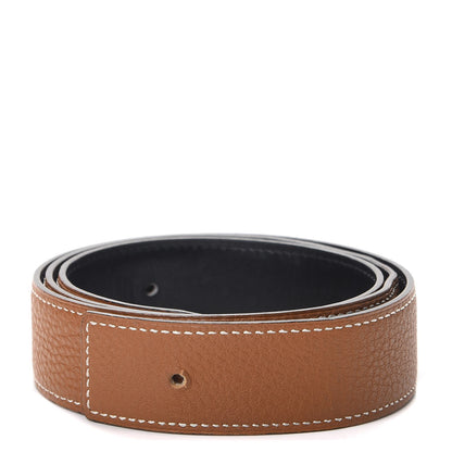 Hermes Box Togo 32mm Belt Strap 85 Black Gold 1 of 9
