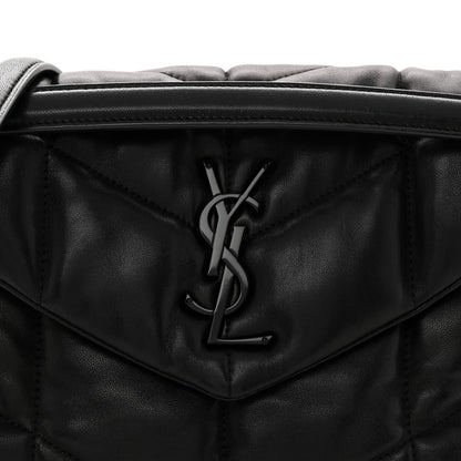 Saint Laurent Lambskin Quilted Monogram Monochrome Small Loulou Puffer Chain Satchel Black 8 of 10