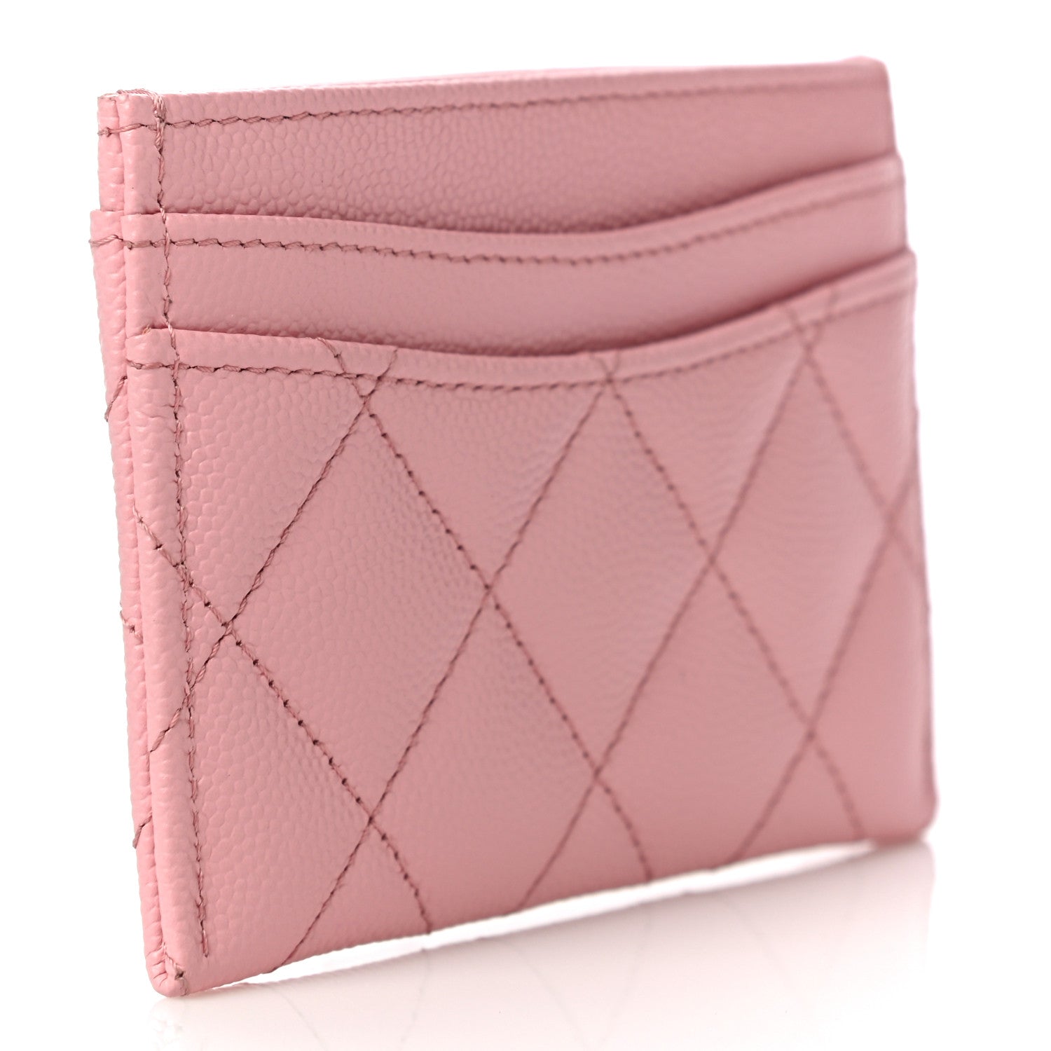 Chanel Caviar Quilted Card Holder Pink 3 of 12