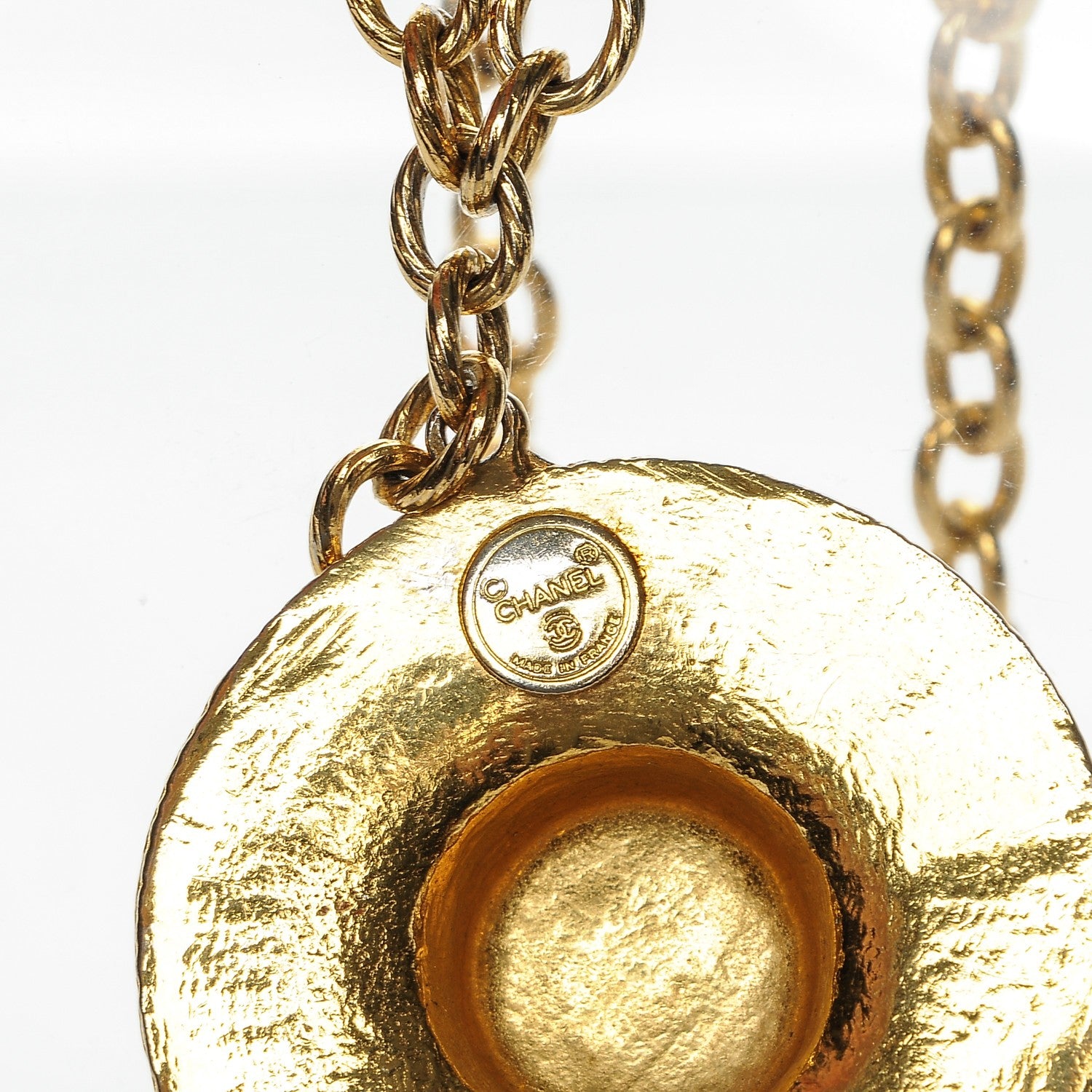 Chanel 2.55 Flap Bag Hat Necklace Gold 5 of 7