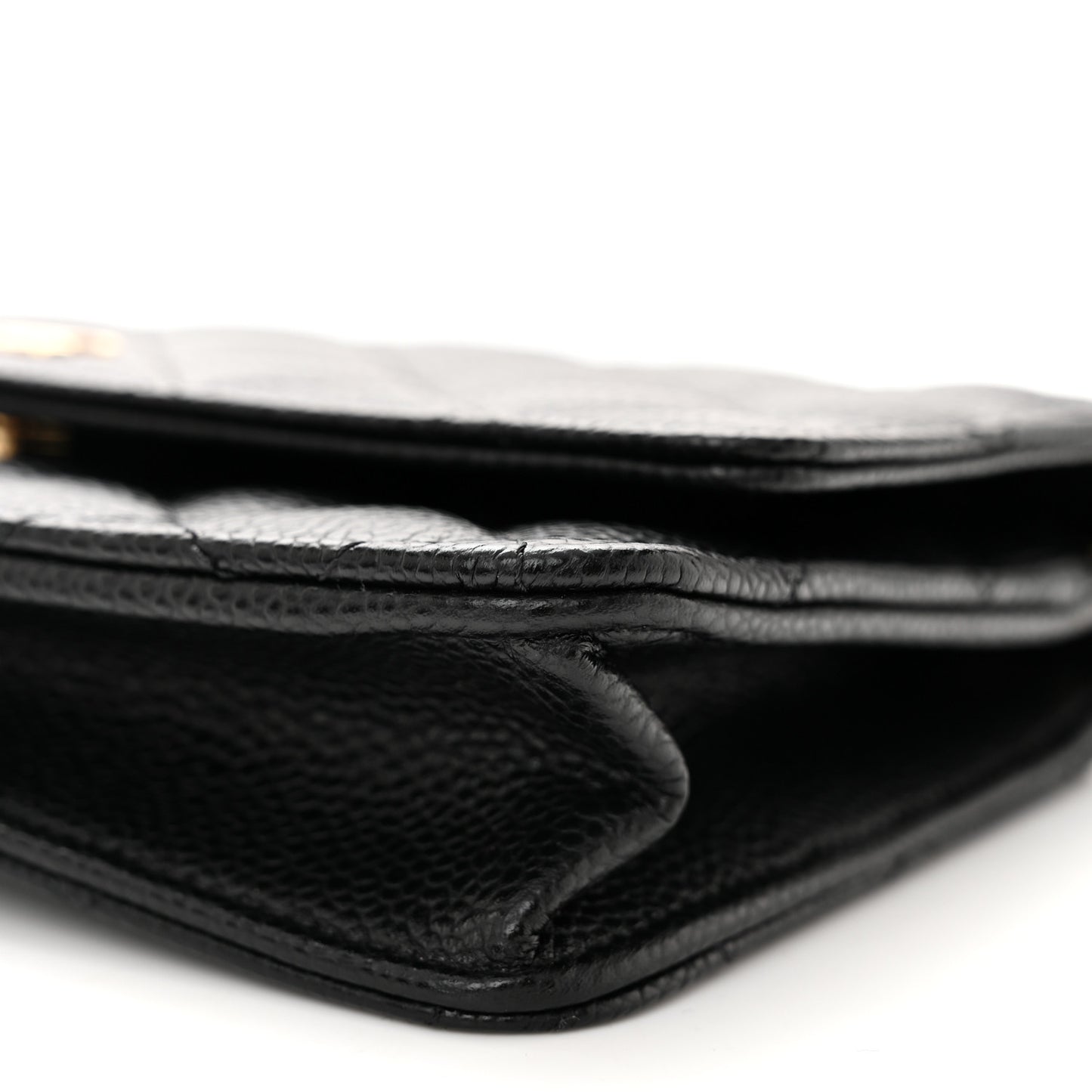 Caviar Quilted Wallet on Chain WOC Black