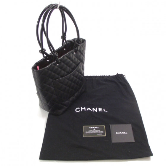 Chanel Calfskin Quilted Medium Cambon Tote Black White 3 of 11