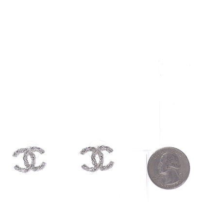 Chanel Crystal CC Twisted Earrings Silver 2 of 6