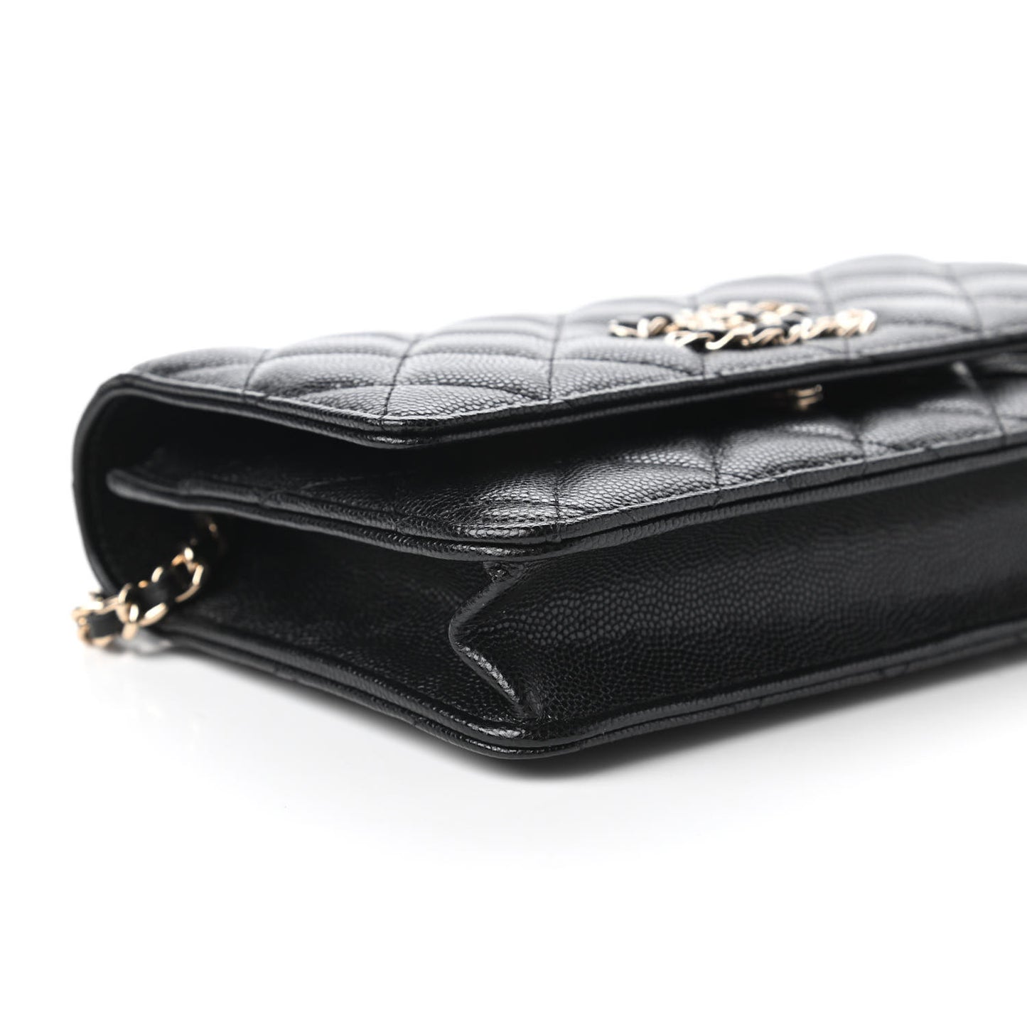 Caviar Quilted French New Wave Chain CC Wallet On Chain WOC Black