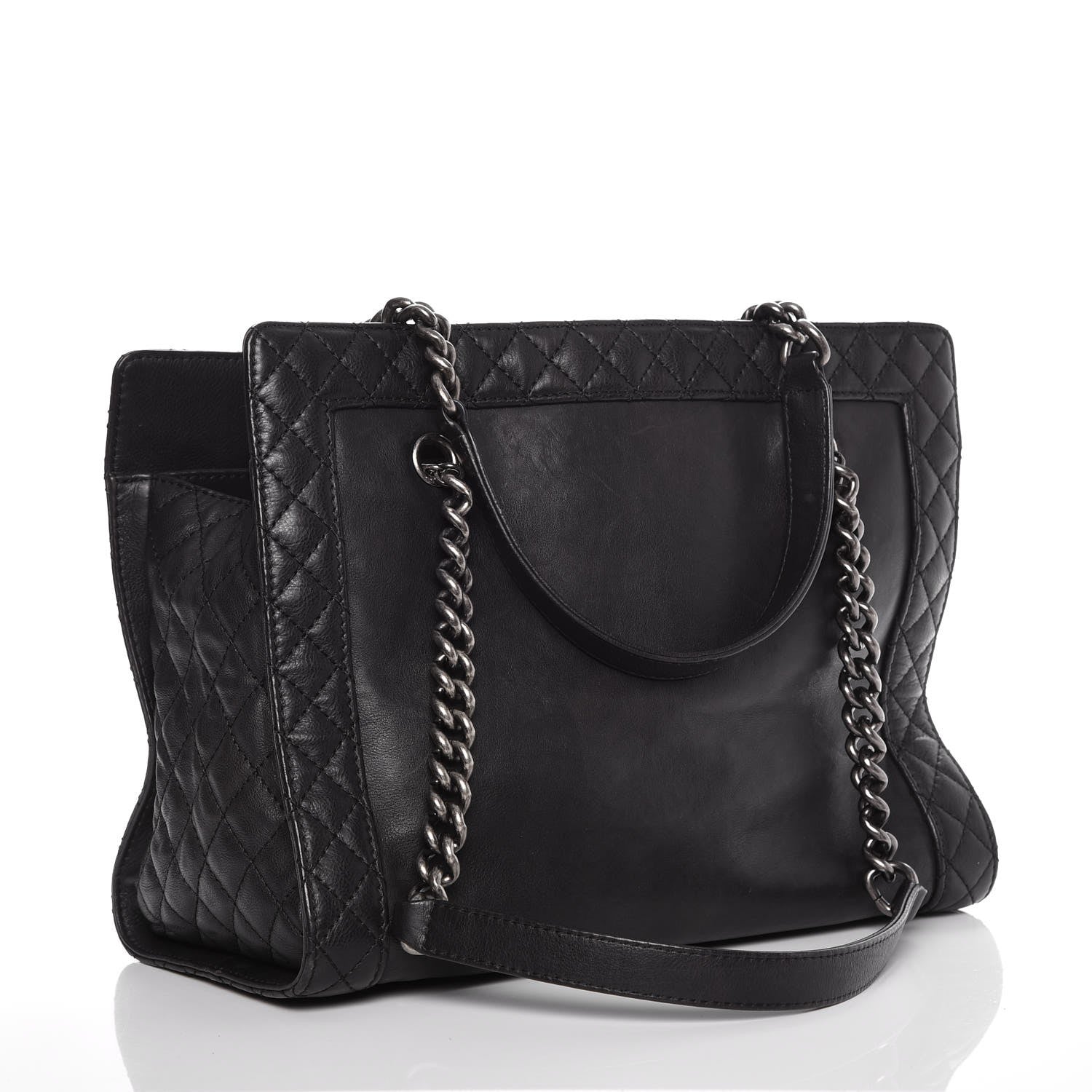 Chanel Calfskin Boy Reverso Shopping Tote Black 2 of 9