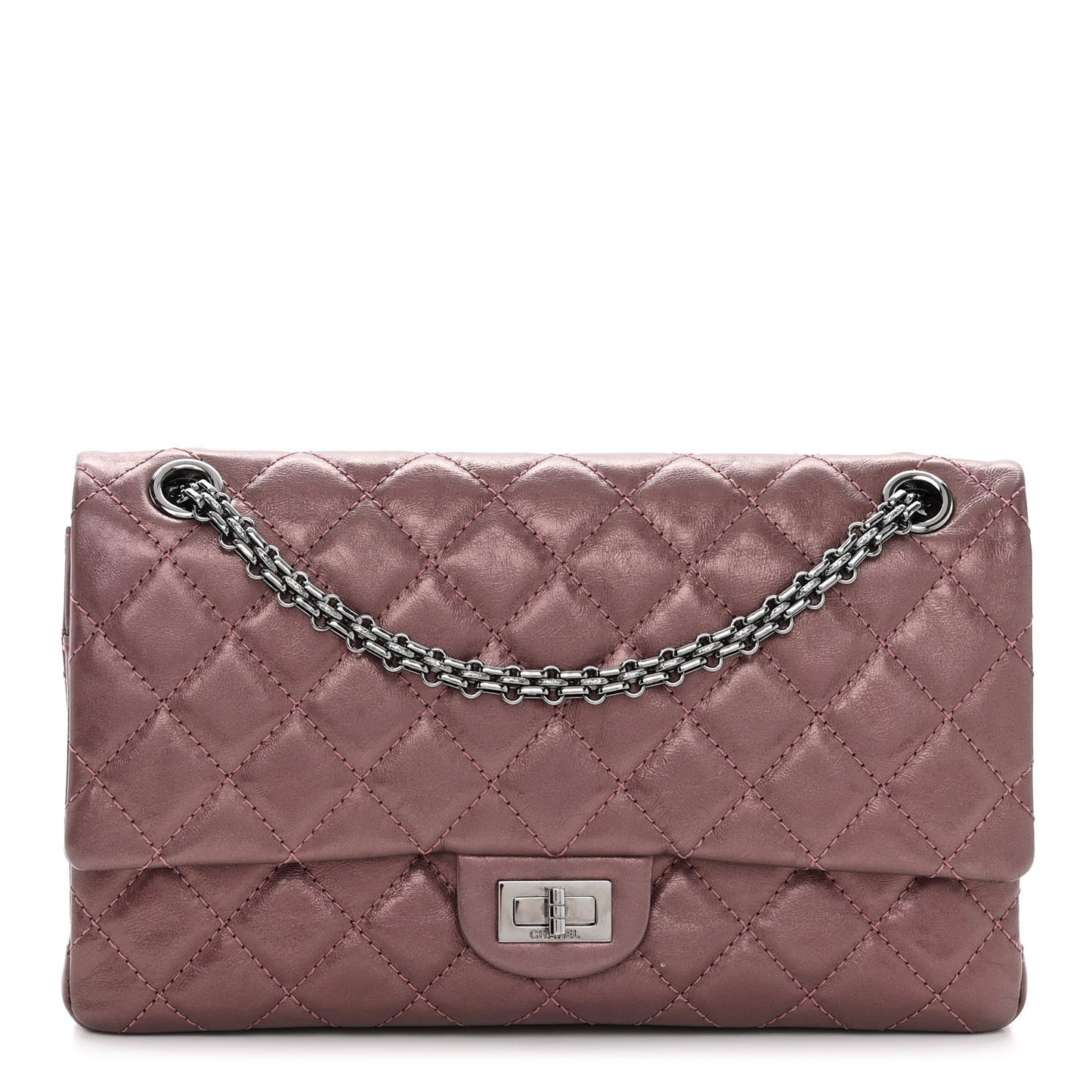 Metallic Aged Calfskin Quilted 2.55 Reissue 226 Flap Rose Fonce