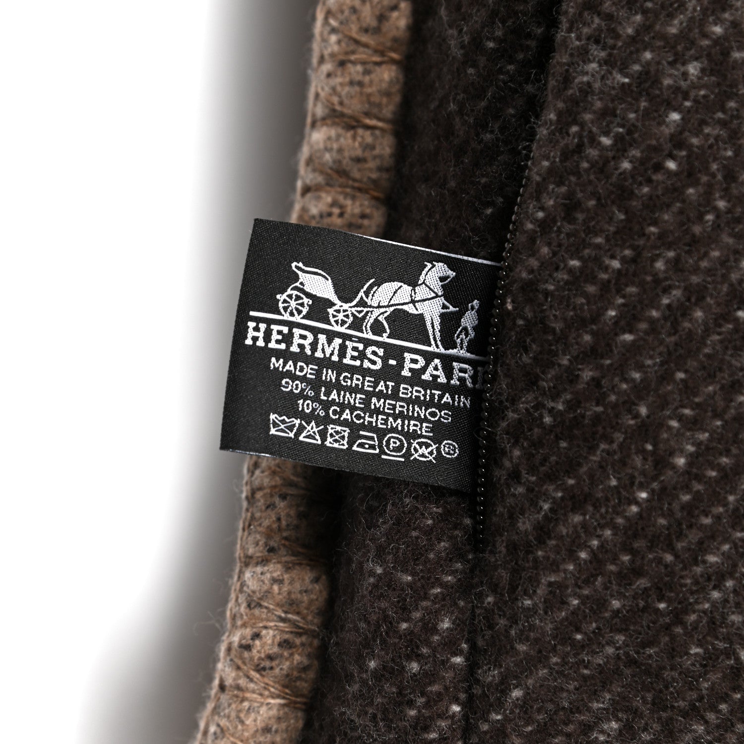 Hermes Wool Cashmere Brandebourgs Pillow Ecorce 3 of 3
