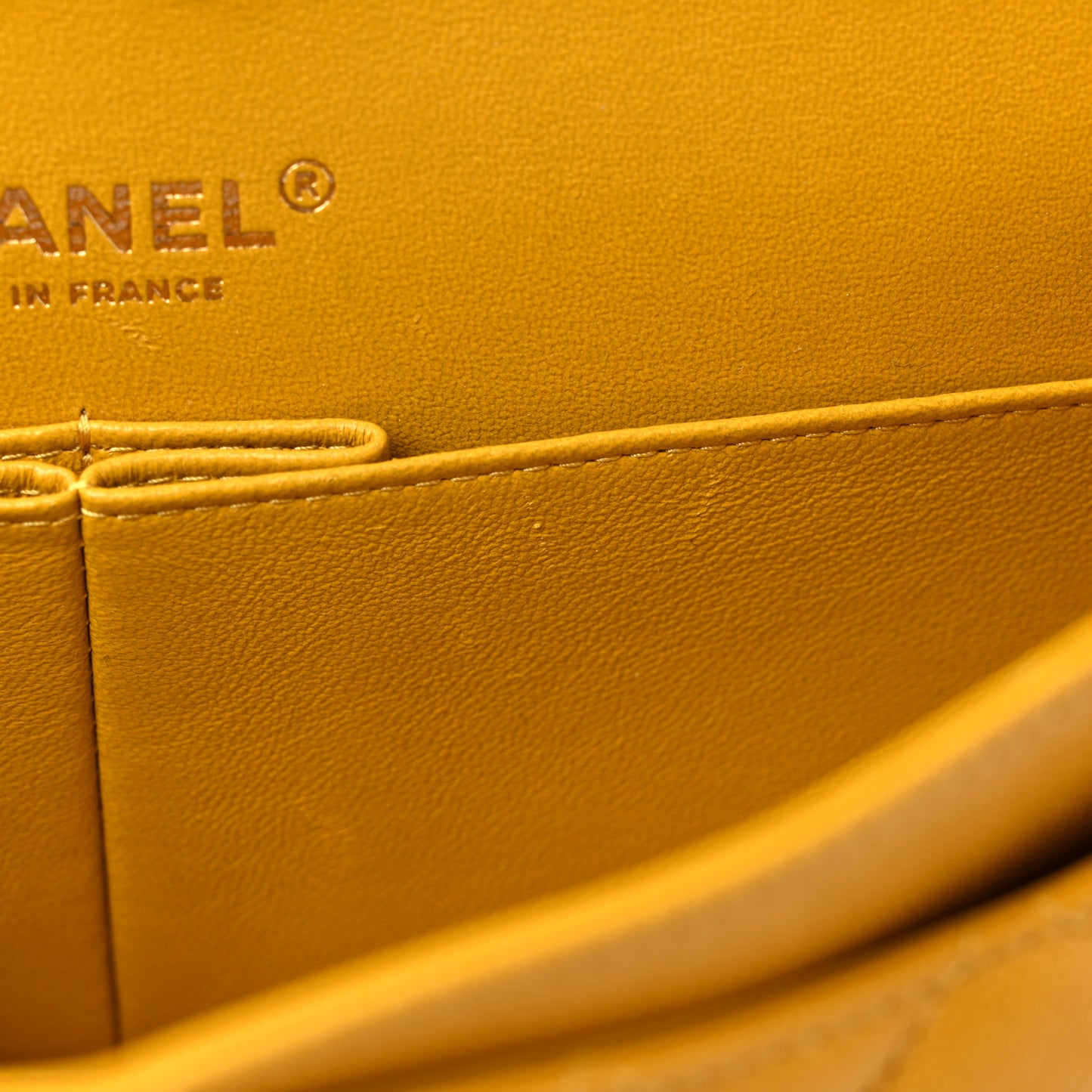 Caviar Quilted Small Double Flap Yellow