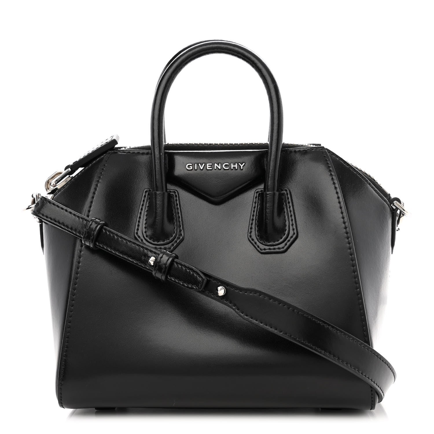Givenchy Shiny Lord Calfskin Mini Antigona Black 1 of 13