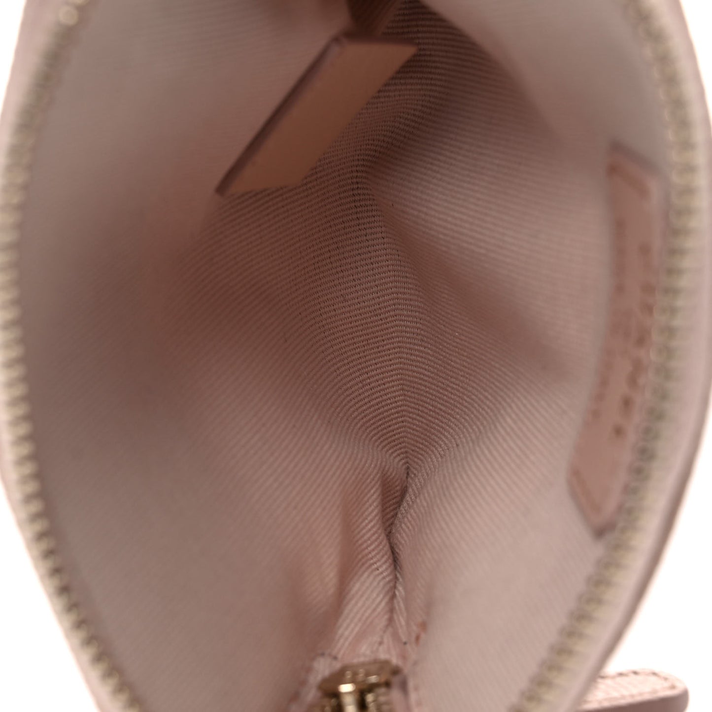 Caviar Quilted Zip Card Holder Wallet Light Beige