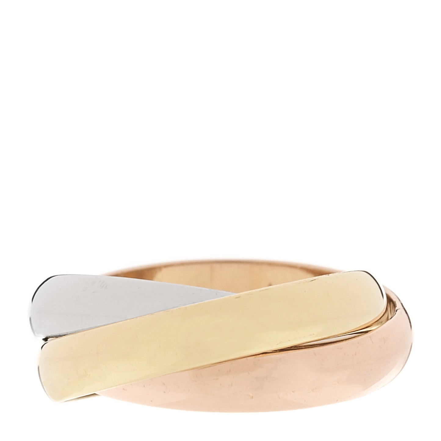 18K Pink Yellow White Gold Classic Les Must De Cartier Trinity Ring 51 5.75
