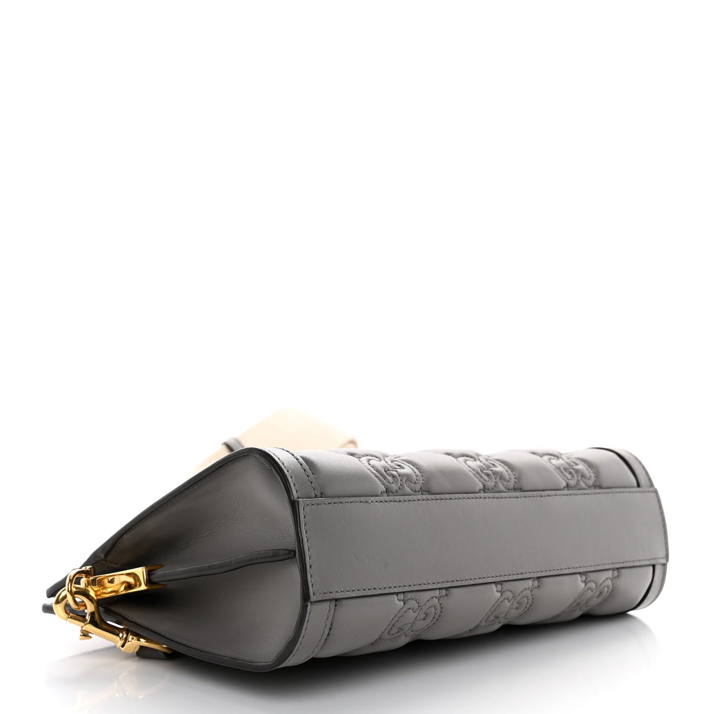 Calfskin GG Matelasse Small Slim Chain Shoulder Bag Dusty Grey Natural