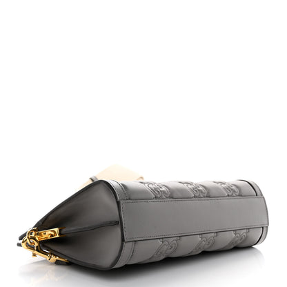 Gucci Calfskin GG Matelasse Small Slim Chain Shoulder Bag Dusty Grey Natural 4 of 13