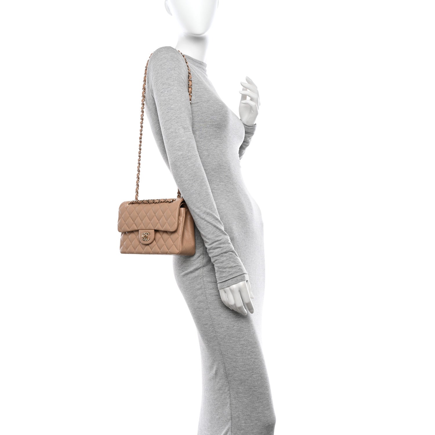 Chanel Caviar Quilted Small Double Flap Dark Beige 2 of 11