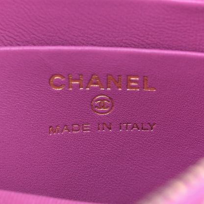Chanel Tweed Quilted Mini Clutch With Chain Purple 6 of 10