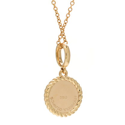 David Yurman 18K Yellow Gold Small Engravable Circle Charm Necklace 3 of 3
