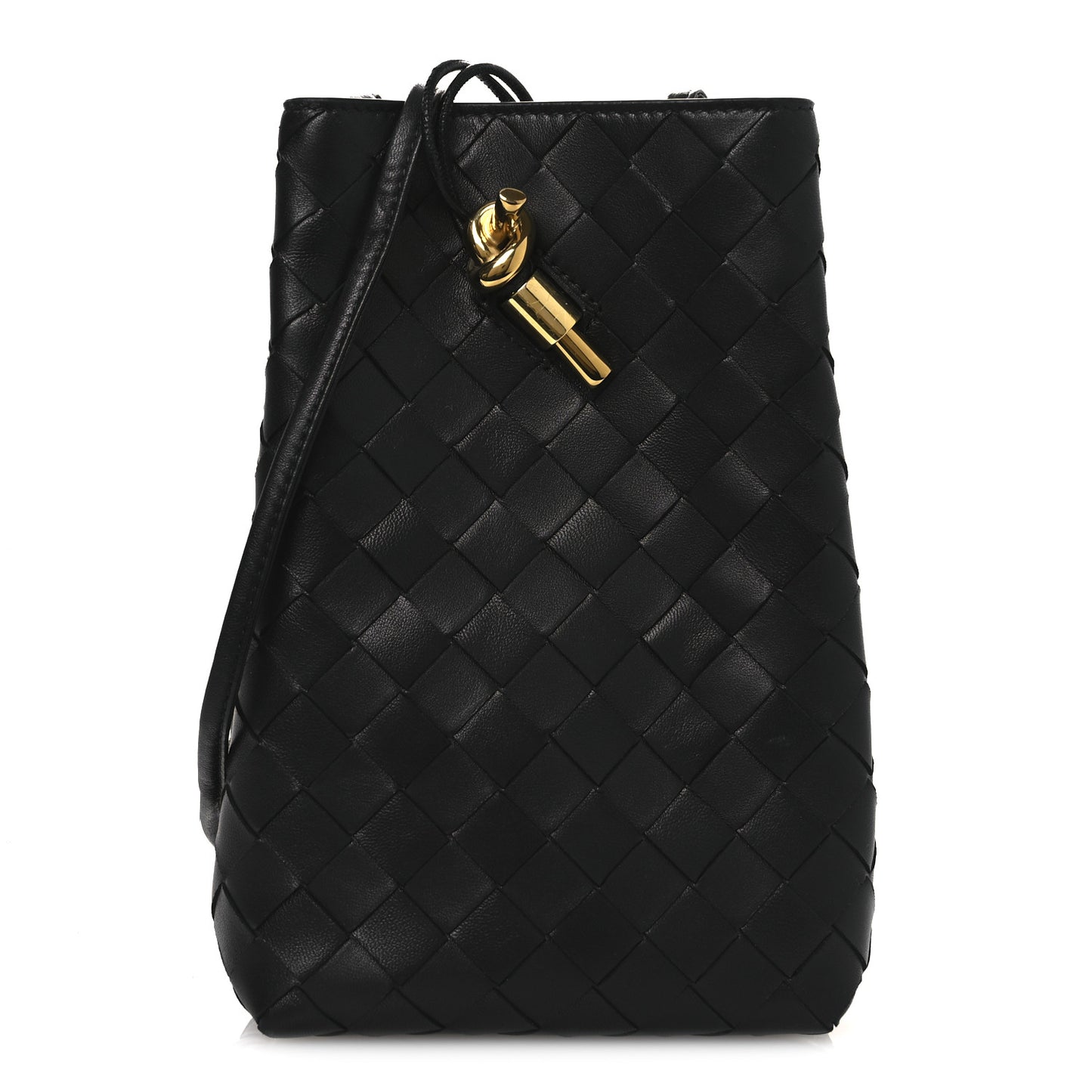 Nappa Intrecciato Andiamo Phone Pouch Black