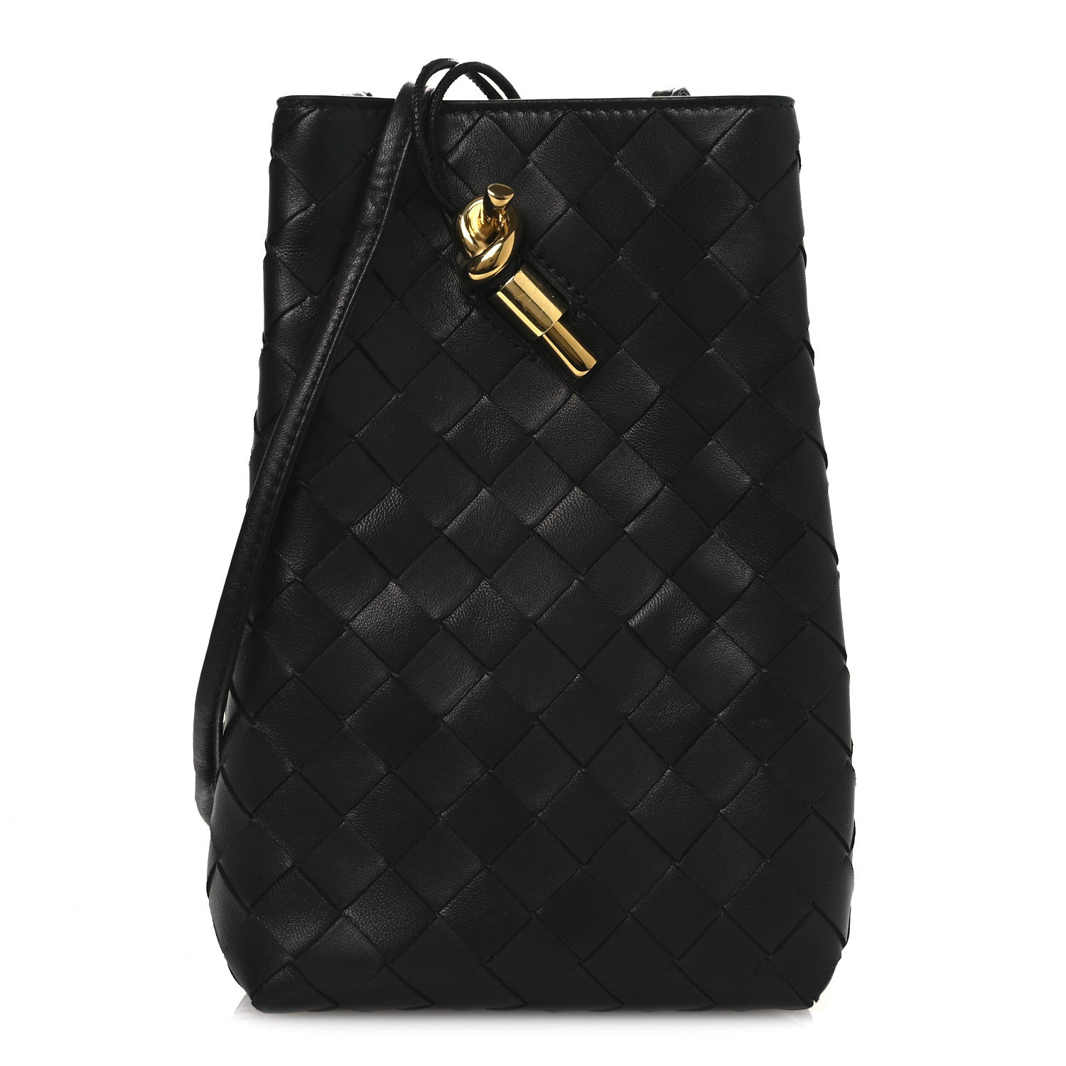 Bottega Veneta Nappa Intrecciato Andiamo Phone Pouch Black 1 of 9