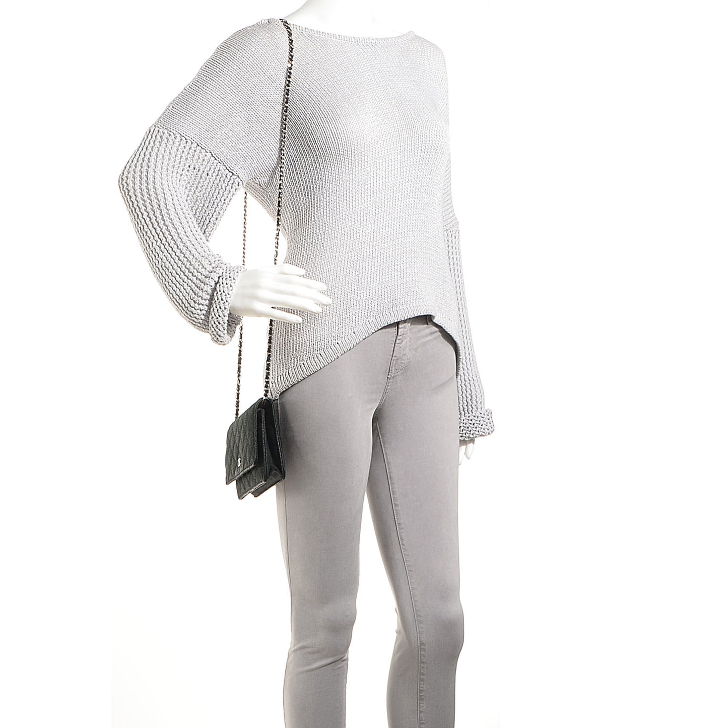 Iridescent Caviar Wallet on Chain WOC Black